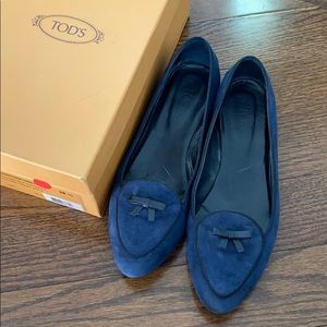 Tods leather Bow Ballerina, size Europe 38.5.